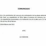 COMUNICADO A LOS POSTULANTES DE PLAZAS CONTRATO ADMINISTRATIVOS 276